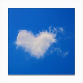Heart Shaped Cloud In Blue Sky Canvas Print
