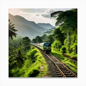 Train Landscape Transportation Mountain Travel Nature Road Railway Railroad Tree Transport (4) Canvas Print