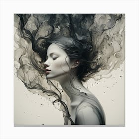 Black Smoke woman Canvas Print