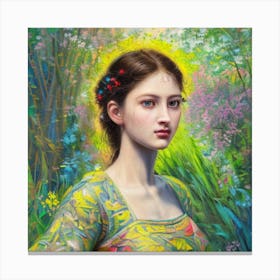 Girl In The Forest Canvas Print