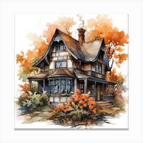 Watercolor Of A House 2 Canvas Print