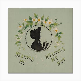 He Loves Me He Loves Me Not Vintage Canvas Print