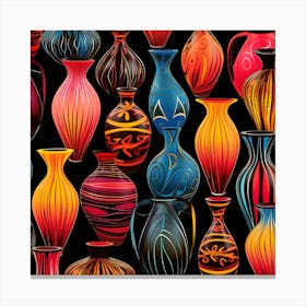 Colorful Vases 5 Canvas Print
