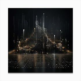 Abstract Digital City Canvas Print