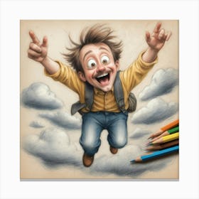 Boy In The Clouds Canvas Print