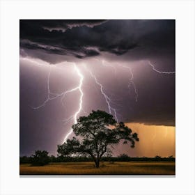 Lightning streak tree Canvas Print