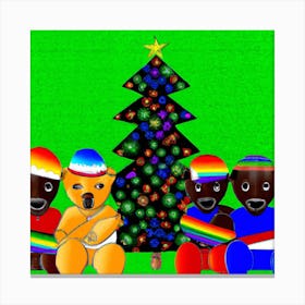 Gay Christmas Teddy Bears 001 1 Canvas Print
