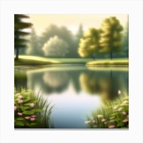 Pond landscape Canvas Print