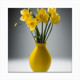 Daffodils In A Yellow Vase Canvas Print