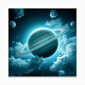 Uranus Surrounded By Icy Clouds And Rings 1 Canvas Print