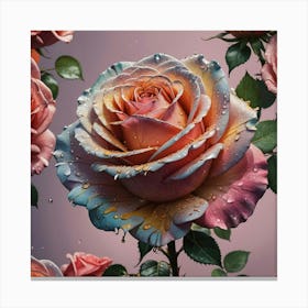 Watercolor Rose Canvas Print