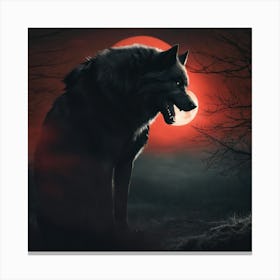 Wolf In The Moonlight 3 Canvas Print
