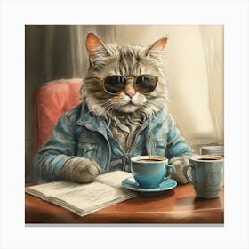 Cat In Sunglasses 3 Canvas Print