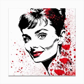 Audrey Hepburn Portrait Painting (3) Canvas Print