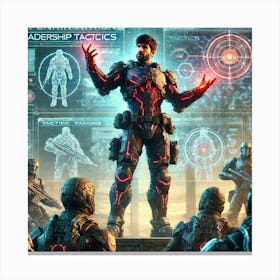 A Highly Detailed Science Fiction Illustration Of Leadership Tactics Canvas Print