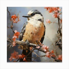 Bird Perched On A Branch 6 Canvas Print