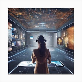 Futuristic Space Canvas Print