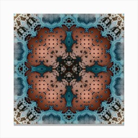 Mandala Kaleidoscope Blue Canvas Print