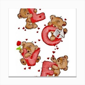 Teddy Bears Love Canvas Print