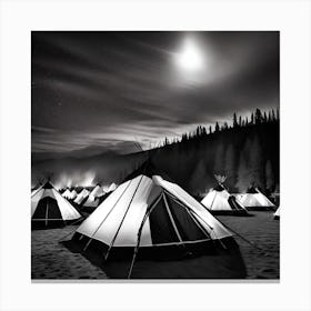 Tents At Night 1 Canvas Print