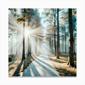 Sunrise In The Forest Canvas Print