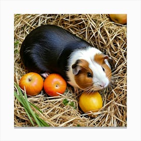 Guinea Pig In Hay Canvas Print