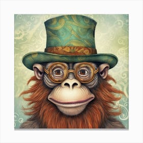 Monkey In A Top Hat 1 Toile