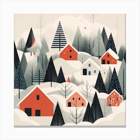 Winter Village Canvas Print Canvas Print