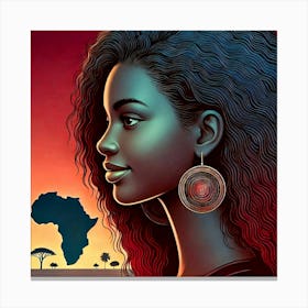 African Woman With Earrings 2 Canvas Print