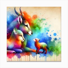 Colorful Antelopes Canvas Print
