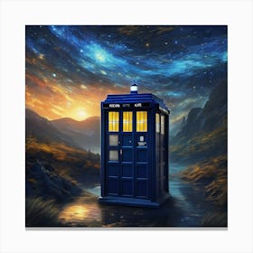 dr who tardis van gogh Canvas Print