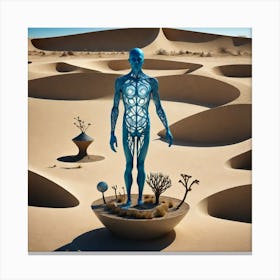 Blue Man In The Desert 7 Canvas Print