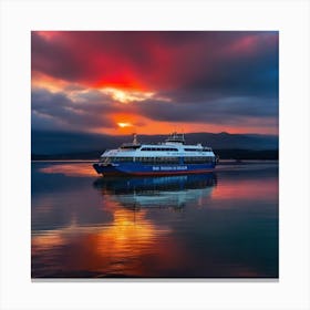 Sunset On A Ferry 10 Canvas Print