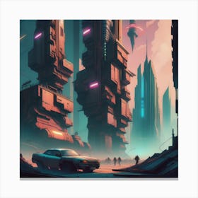 Cyberpunk Metropolis Canvas Print