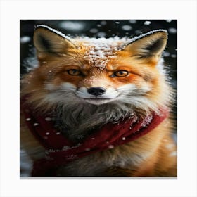 Fox In The Snow Canvas Print