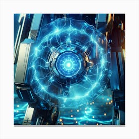 A Close Up Futuristic Sci Fi Depiction Focusing On Energy Shields Canvas Print