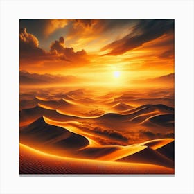 Sunset In The Desert 2 Canvas Print