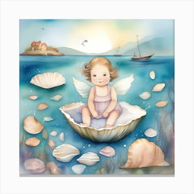 Angelika in the Shell Canvas Print