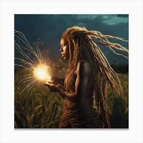 Woman With Dreadlocks 6 Canvas Print