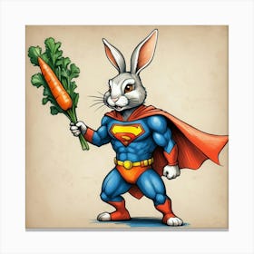 Superman Holding Carrots Canvas Print