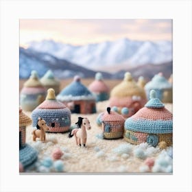 Knitted Village Canvas Print