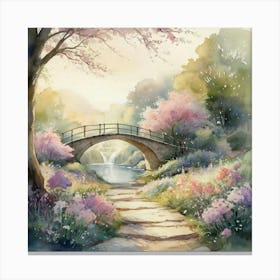 Bridge In The Spring Canvas Print