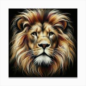 Lion Head painting in pastel 1 Canvas Print