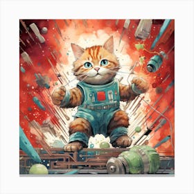 Cat In Space 1 Canvas Print