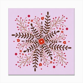 Circular Simple Flowers red Canvas Print