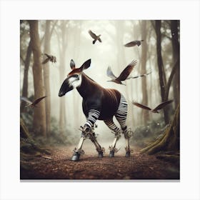 Zebra In The Woods Canvas Print