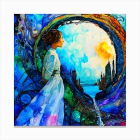 Sun Gazing - Girl Gazing Out Canvas Print