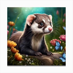 Beautiful Magical Ferret (1) Canvas Print