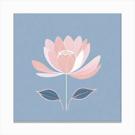 A White And Pink Flower In Minimalist Style Square Composition 323 Canvas Print