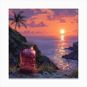 Sunset With A Jar Canvas Print